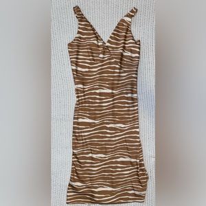 Brown striped maxi dress